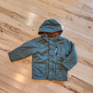 Wonder Nation Toddler Boy's Army Green Hooded Parka Jacket Coat Size 4T